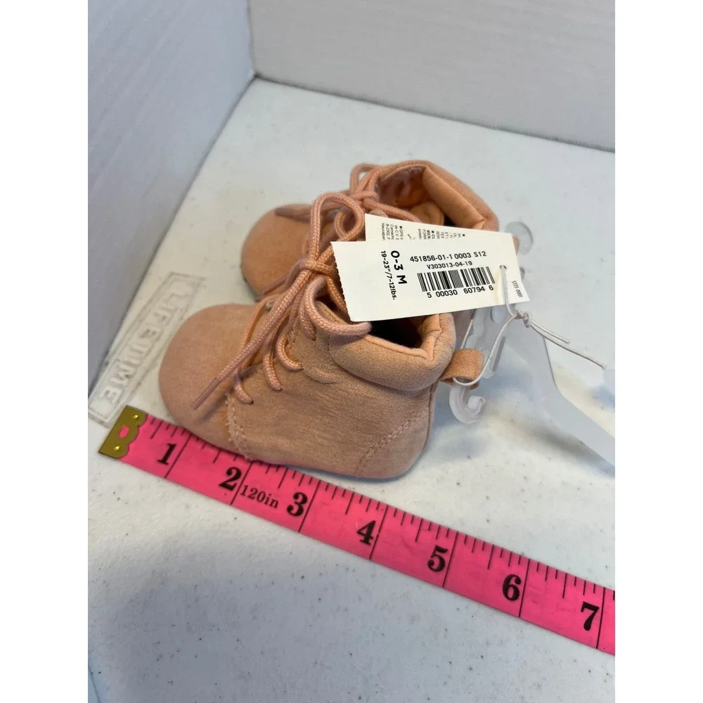 Old Navy Baby Shoes Bundle 0-3M Pink Lace Up Boots Tan Fringe Moccasins NWT